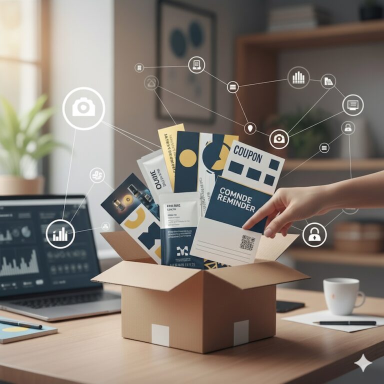 paketbeilage insert marketing parcel flyer voucher