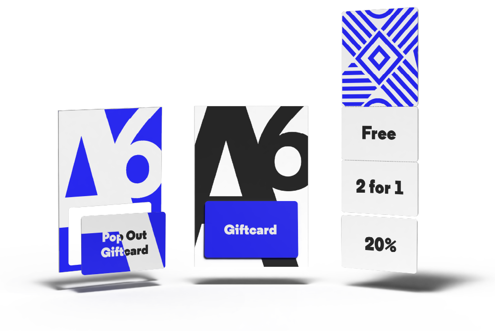 Affiliprint Gutscheinkarten Varianten