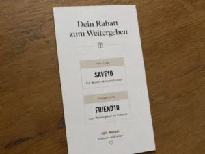 friends code marketing parcel inserts discount